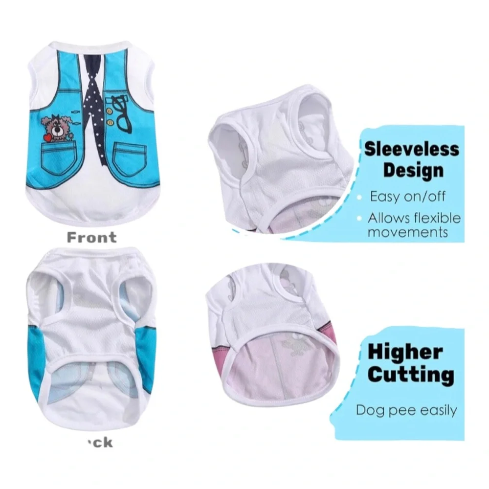 4 Pack Mesh Dog Shirts for Small Dogs - Picture 2 of 8